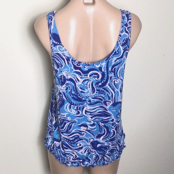 Lilly Pulitzer PJ Tank Coastal Blue Whispurr Size Small - Picture 3 of 7
